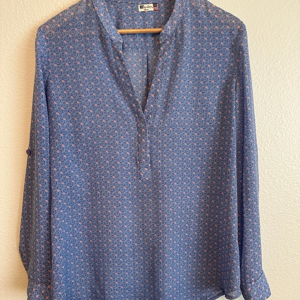 Kut from the Kloth Blue and Pink Blouse - Picture 5 of 7